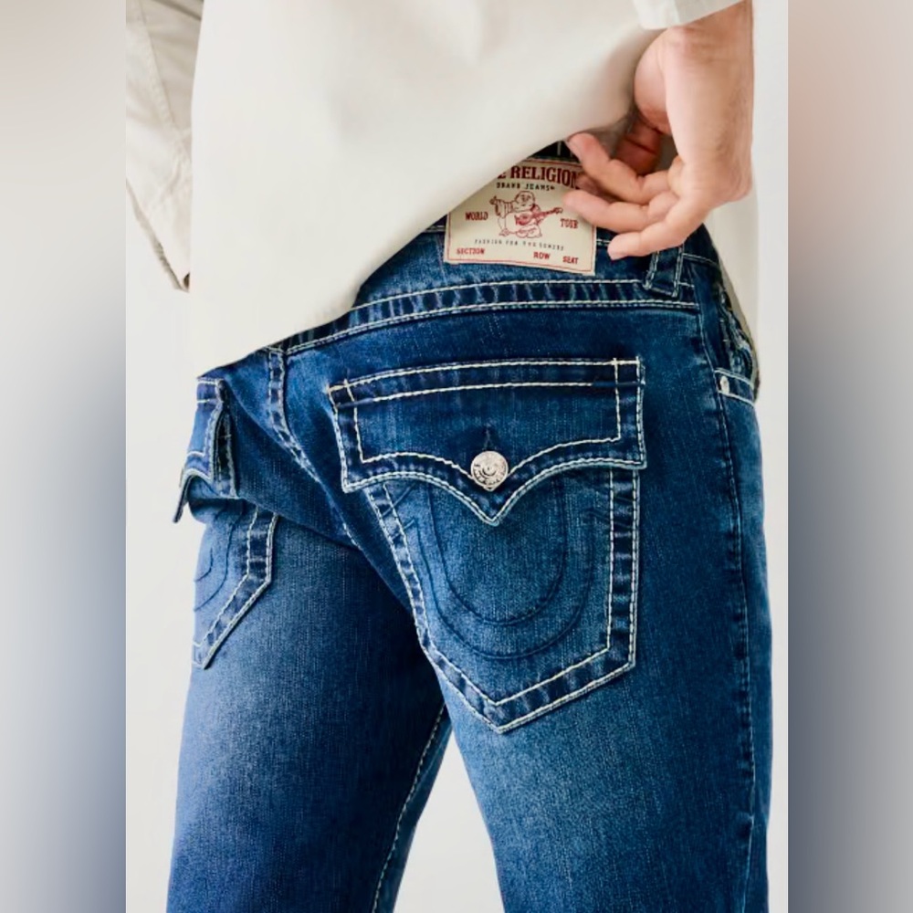 True Religion Mens Rocco Wave Runner Loose Skinny Jeans - 102644 Size 33 Tall.